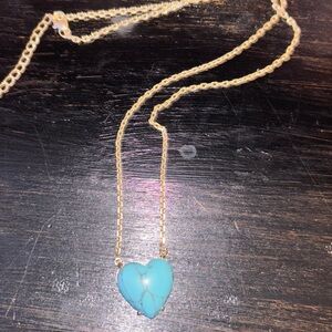 Gold and Turquoise Heart Necklace